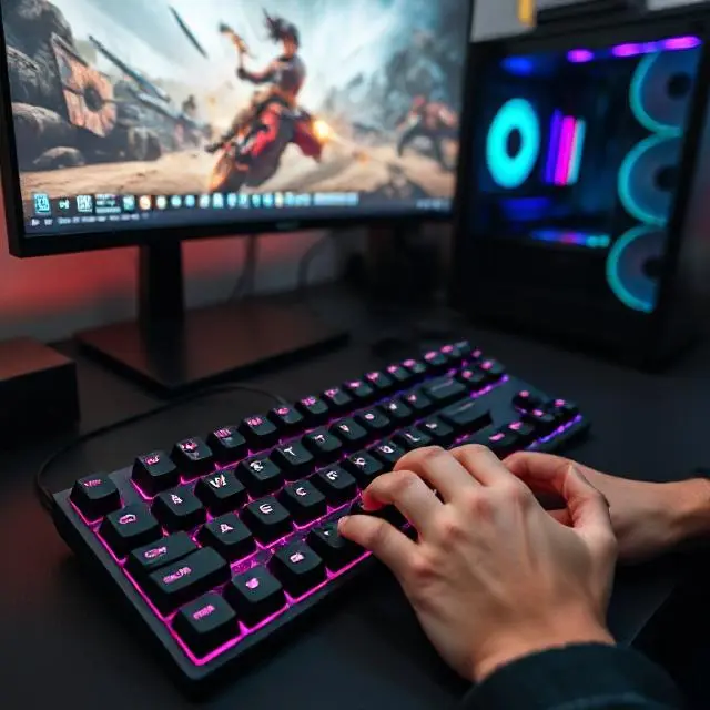 Person is playing game with Membrane Keyboards 