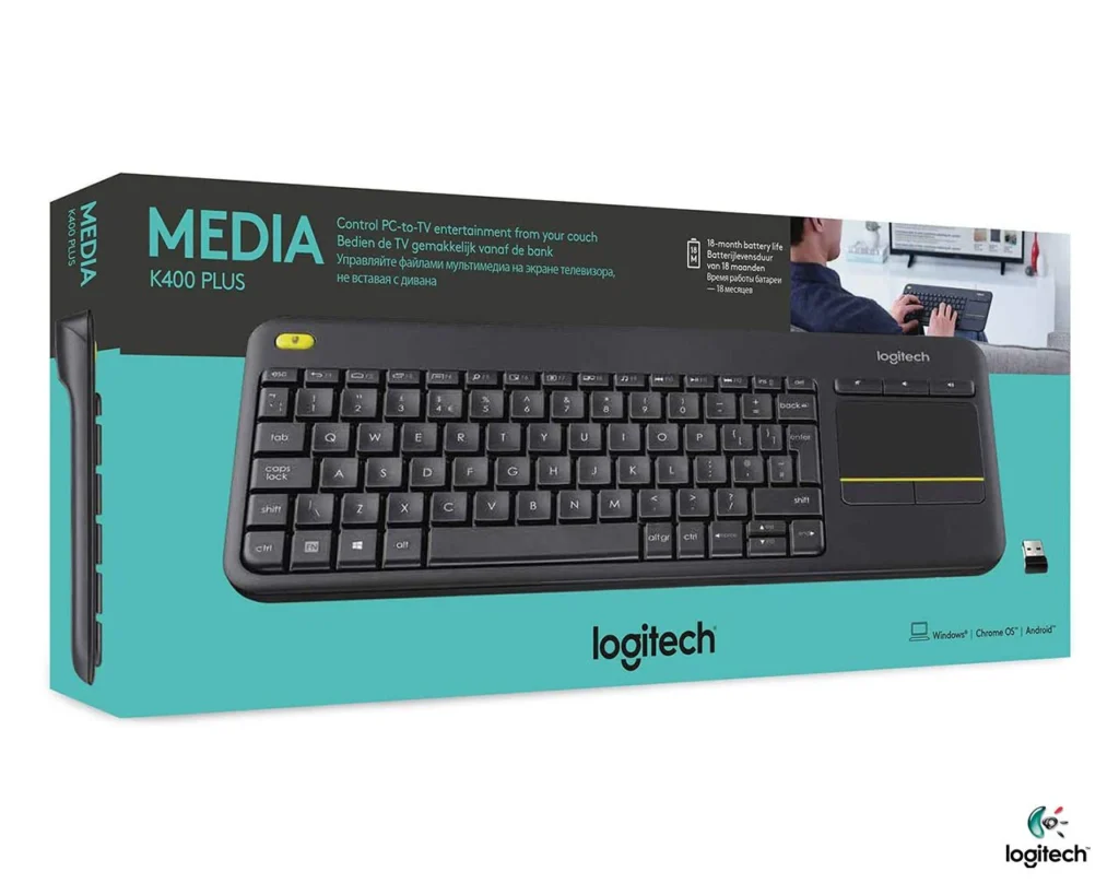 logitech k400 plus wireless touch tv keyboard