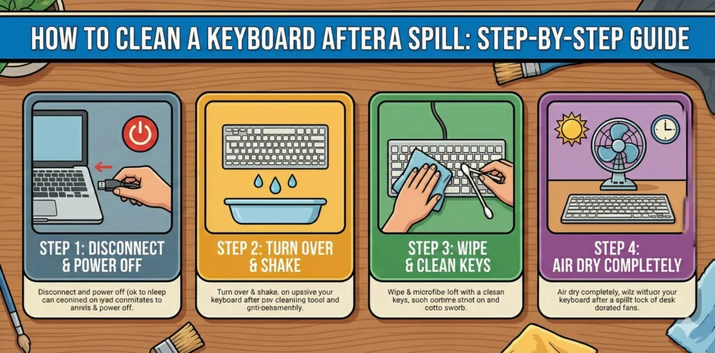 How to Clean a Keyboard After a Spill: Step-by-Step Guide for All Types